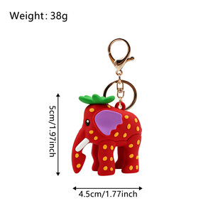 Nuevo Llavero 3D de PVC con Diseño de Elefante Fresa, Modelo 67 Azul, de la Serie Steal a Brain Rot - Product Image 5