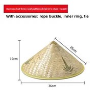 Chapeau de pluie en bambou tissé pour adultes Chapeau de paille style canotier Papier uni Herbe naturelle Protection solaire extérieure Pêche Accessoire de danse