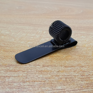 <span class=keywords><strong>Clip</strong></span> de porte-stylo en métal de <span class=keywords><strong>boucle</strong></span> à ressort en acier horizontal noir d'électrophorèse de bonne qualité pour des stylos de cahier - Product Image 3