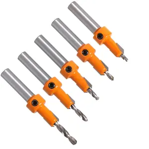 Woodworking Step Drill, Countersink Router Bit Set, Screw Extractor, Remon, Demolition for Wood Milling Cutter, 8mm, 10mm Shank