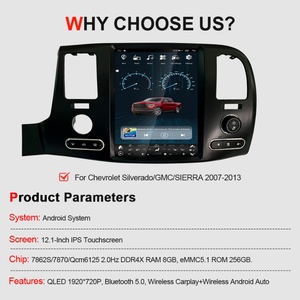 For Chevrolet Silverado/GMC Sierra 2007-2013 12.1" Tesla Screen Android Car Radio <b>Auto</b> Head Unit Multimedia Carplay - Product Image 5