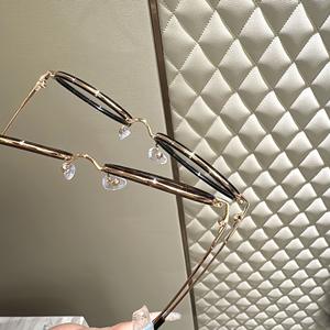 Gafas de Moda con Montura Ovalada Chapada en Oro, Lentes de Resina, Montura Completa, Unisex, Tendencia de Moda Danyang 210736 - Product Image 1