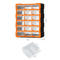 LEADLOONG Organisateur de boîtes à outils en plastique à 18 grilles pour le stockage de petites pièces dans le salon, le garage et les outils.
