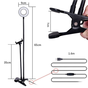 Luce ad anello a LED dimmerabile con supporto per telefono flessibile per lo Streaming Live sull'illuminazione fotografica del telefono cellulare di YouTube - Product Image 4