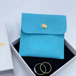 Bolsa de Embalaje Cuadrada Portátil de Gamuza Personalizada al por Mayor con Broche para Joyería, Soporte para Anillos, Pendientes, Collares y Pulseras - Product Image 6