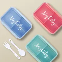 3 Compartement sublimazione all'ingrosso riutilizzabile colorato Microwavable Eco Friendly School Plastic PP Kids Bento Lunch Box