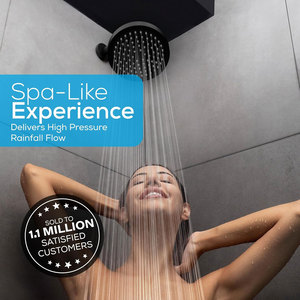 Cross Border 4-Position Super High Pressure Shower Head Black Round Overhead Top Spray Bathroom Shower Head Set - Product Image 5