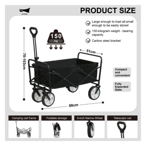 Chariot de pêche de camping chariot de plage léger chariot pliable à pneus solides - Product Image 6