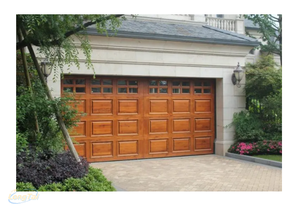 ANDEXIN <span class=keywords><strong>Porte</strong></span> <span class=keywords><strong>de</strong></span> <span class=keywords><strong>garage</strong></span> sectionnelle à économie d'énergie 9x8 aspect bois <span class=keywords><strong>de</strong></span> noyer noir, portes <span class=keywords><strong>de</strong></span> <span class=keywords><strong>garage</strong></span> coulissantes avec fenêtres doubles en verre sur le dessus - Product Image 2