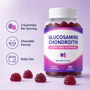 Gummies de Glucosamine et Chondroïtine Biologiques Sans Sucre avec Supplément de Glucosamine Hydrochloride pour le Soutien de la Santé Articulaire des Adultes - Product Image 3