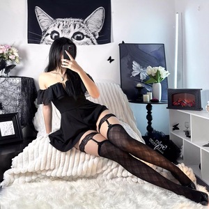 Lace Trimmed Thigh High Stockings 0D Ultra Thin Transparent Women's Summer Spring Autumn Fashion Tights With Bow Design - Product Image 1