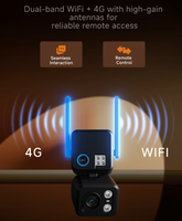 Caméras de surveillance solaires KAANKSY AI AOV 4G, enregistrement 24/7, extérieur, zoom 20X, suivi automatique, panneau solaire 16W, IP66, bidirectionnel