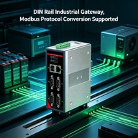 Passerelle de contrôle industrielle sur rail DIN avec traitement en périphérie RS485 RS232 Modbus MQTT JSON TCP UDP 35mm DIN Largeur DIN Température 9-60VDC