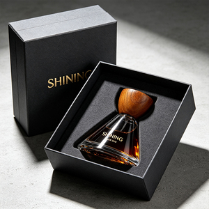 Flacon de parfum en verre vide de 50 ml avec bouchon en bois, vente en gros, logo personnalisé, boîte couleur, emballage de parfum de luxe OEM - Product Image 2