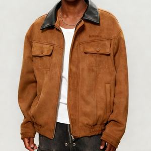 Veste de travail en daim Cleanfit personnalisée, col bicolore, style barn, silhouette courte tendance, fabricant de vestes - Product Image 1