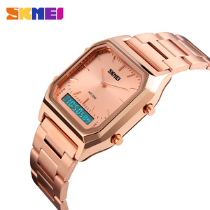Style d'affaires boîtier Simple bande en acier inoxydable <span class=keywords><strong>SKMEI</strong></span> <span class=keywords><strong>1220</strong></span> rétro multifonctionnel montre à Quartz hommes dames chaudes montres OEM - Product Image 3