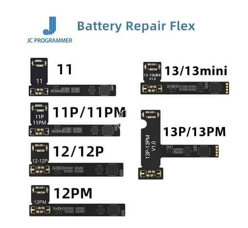JCID Battery Flex Cable for iPhone 11 15 Pro Max Mini Programmer V1SE External Tag Power Replacement Adaptor for Mobile Phones