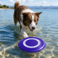 Disque volant pour chien TPE bleu, 230 mm, moderne et classique, jouet interactif pour chien, pour l'extérieur