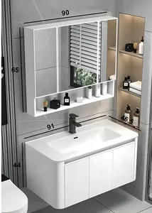 Combo de Inodoro y Lavabo de Primera Calidad al por Mayor, Juego de Tocador de Baño Moderno de Aluminio de Calidad - Product Image 2