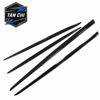 Lot de 4 jupes latérales en fibre de carbone pour Mercedes-Benz Classe C W205 C63 AMG, style PSM, finition brillante avec revêtement UV transparent, fixation par boulons