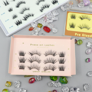 Cils entiers sans colle, logo personnalisé, cils en bande, autocollants, 3D, fibre végétale, faits à la main, sans cruauté, bande en coton réutilisable - Product Image 1