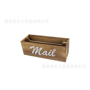 Wooden Fridge Organizer Rectangular Mail Storage Box With Compartments For <b>Kitchen</b> Use - Product Image 5