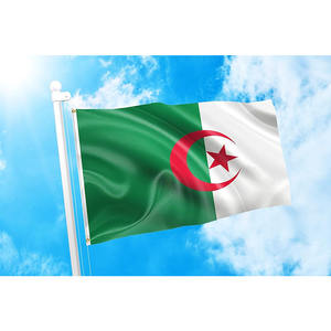 Promotionnel Double Point Extérieur Algérie Algérie <span class=keywords><strong>Arabe</strong></span> National Pays 3X5 Ft Pied Polyester 100D Drapeau - Product Image 2