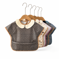 Bavoir imperméable coloré pour bébé, facile à nettoyer, motif dessin animé mignon, kit tablier pour enfants de 1 à 4 ans, en matériau PU, pour les repas