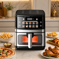 Freidora de Aire Eléctrica Inteligente de Gran Capacidad, de Acero Inoxidable, con Pantalla Táctil, Comercial, Digital, 12 Litros, 6L, 12L