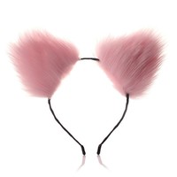 Bandeau d'oreille de chat en peluche de couleur unie mignon Accessoire de jeu de rôle Bijou de tête Jouet érotique BDSM