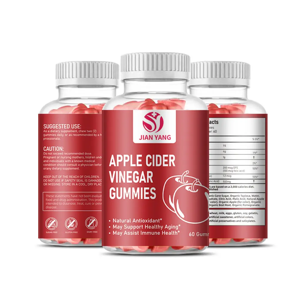 Natural Antioxidant Supports Digestion Detox Weight Loss Food Grade Apple Cider Vinegar Gummies