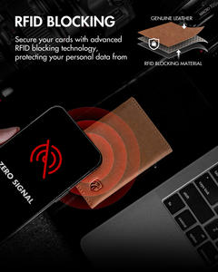 Pollice in su minimalista sottile in vera pelle Trifold RFID blocco magnetico finestra di identità <span class=keywords><strong>uomo</strong></span> titolare carta di <span class=keywords><strong>credito</strong></span> <span class=keywords><strong>portafoglio</strong></span> <span class=keywords><strong>uomo</strong></span> - Product Image 5