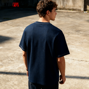 Dtg Custom Logo Embroidery Blank Baggy Causal <strong>Tshirt</strong> Men Drop Neck Thick Screen Body Oversize Fashion Clothing Manufacturers - Product Image 3