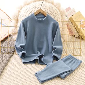 Ensemble de sous-vêtements thermiques pour garçons et filles, automne et hiver, nouveau, doublé de polaire, laine et soie <span class=keywords><strong>duron</strong></span>, durable, chaud, respirant, pyjama - Product Image 6