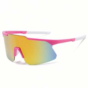 Gafas de Sol Deportivas con Lentes de Espejo Planas para Hombre, Lentes de Una Pieza, Gafas de Sol Extra Grandes para Mujer - Product Image 5