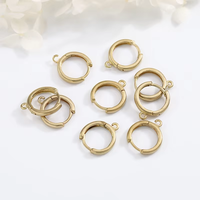 Bases de boucles d'oreilles en cuivre avec fermoirs Huggie et anneaux, accessoires de fabrication de bijoux DIY, vente en gros