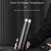 Bouteille isotherme en acier inoxydable de 480 ml avec affichage de la température, infuseur à thé, tasse à café et à eau portable pour les voyages