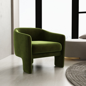 Sofá Pequeño de Terciopelo Estilo Wabi-Sabi <span class=keywords><strong>para</strong></span> Sala de Estar, Hotel o Apartamento Minimalista, Sillón de Descanso <span class=keywords><strong>para</strong></span> Salón de Belleza - Product Image 1
