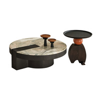 Designer Kreatives Marmor-Couchtisch-Set Moderner Luxuriöser Runder Hochwertiger Wohnzimmer-Couchtisch für Zuhause, Villa und Hotel