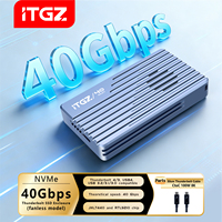 علبة خارجية لـ ITGZ Thunderbolt 3 M.2 SSD بالجملة، سرعة 40 جيجابت في الثانية، شريحة مزدوجة، من سبائك الألومنيوم، قرص صلب خارجي مخصص