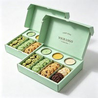 Boîte d'emballage alimentaire personnalisée en papier recyclable imprimée en usine avec compartiment à sauce pour macarons, donuts, biscuits, gâteaux au chocolat