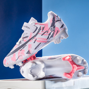 Chaussures de football pour <span class=keywords><strong>enfants</strong></span> pour garçons et filles, <span class=keywords><strong>crampons</strong></span> TF avec velcro, tige synthétique, semelle intermédiaire en PU, doublure en mesh respirante, antidérapante - Product Image 4