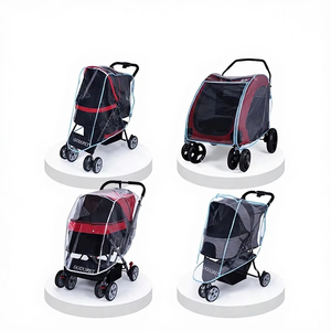 फोल्डेबल 4-पहिया पालतू कुत्ते के लिए विंडप्रूफ वर्षा कवर के साथ फोल्डेबल 4-व्हील पालतू SFY-PT06 थोक - Product Image 2