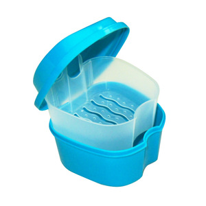 Étui à prothèses dentaires en plastique pour adultes, avec intérieur en maille, double couche de rangement suspendue - Product Image 2