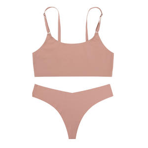 Set di Intimo Sexy Senza Cuciture per Donne, Reggiseno Sportivo in Morbido Nylon con <span class=keywords><strong>Perizoma</strong></span>, Canotta Comoda per Fitness e Relax - Product Image 6