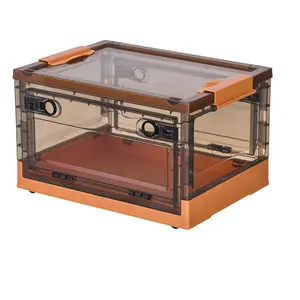 家用服装书籍和玩具多用途聚丙烯塑料折叠环保耐用透明储物盒 - Product Image 1