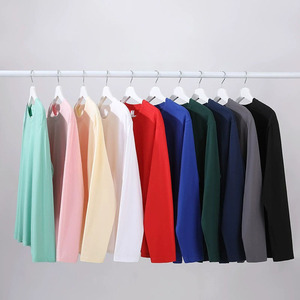 Camiseta de manga larga para hombre, 100% algodón, 230 g/m², diseño bordado, estilo holgado, calidad de primavera, estilo liso. - Product Image 3