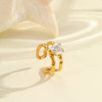 Magnifiques Bagues en Acier Inoxydable Plaquées Or 18 carats avec Diamants pour Femmes – Derniers Modèles en Zircone Cubique Transparente, Bagues Dorées Scintillantes et Tendance