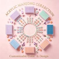 Jeu de Mahjong professionnel américain en acrylique à 4 couches, 160 tuiles de luxe multicolores pour jeu social, vente en gros