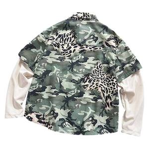 Chemises à manches longues pour hommes DIHUI, style vintage streetwear, imprimé camouflage léopard, manches doubles, chemises pour hommes de haute qualité - Product Image 4